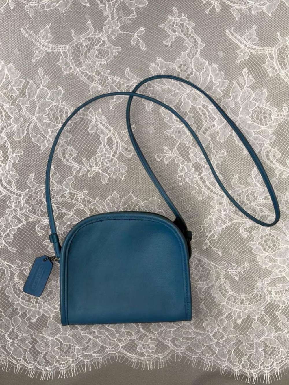 Vintage 1997 Coach Abbie Zip Crossbody Bag - RARE GLACIER COLOR!